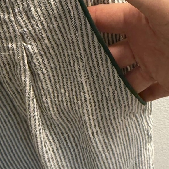 Caroline Constas Green-Trim Striped Cotton Romper - Picture 8 of 14